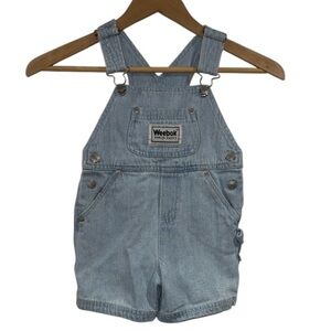 Weebok overall shirts Light Blue Denim Kids boys 3t vintage 1990’s Jean retro